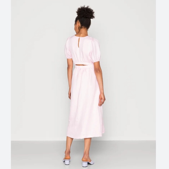 ForEver new Melbourne Midi dress High low Coquette Feminine Baby pink 4 - Picture 3 of 16